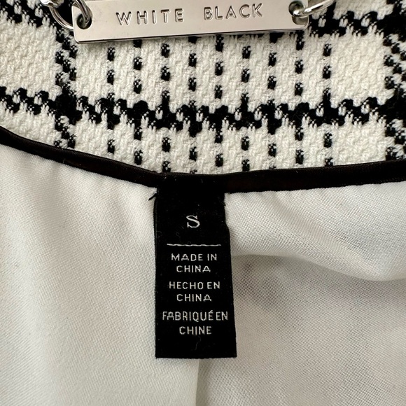 White House Black Market Black and White Plaid Blazer - Picture 3 of 5